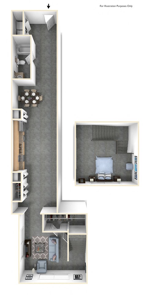 Floor plan for 2 beds, 2 baths, 1316 sqft